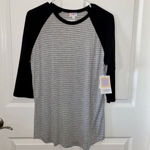 Brand new - Grey and white stripped (with black sleeves) Randy L
